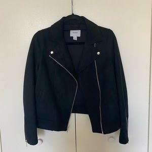 Black faux suede jacket